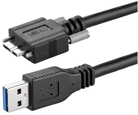 Cenei USB 3.0 A Type Male to Micro-B Male Extension Cable with Locking Screws, 1.5M Camera Connect Cord