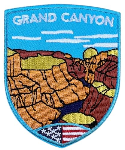 Grand Canyon National Park Patch bestickt zum Aufbügeln oder Aufnähen (7,6 cm) Scenic River Design mit amerikanischer Flagge, perfekt für Rucksäcke, Jacken, Hüte, Souvenir für Naturliebhaber und