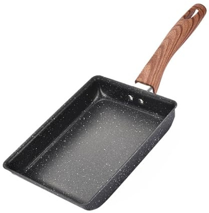 Brrnoo Sartén Tamagoyaki Rectangular Antiadherente para Tortilla Japonesa, Omelette sin Aceite con Diseño Antideslizante, Ideal para Cocina Doméstica y Desayunos Saludables (Modelo B2)