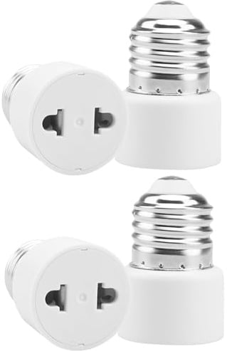 MejaRizon 4 Stück Lampenfassung E27, E27 Adapter Steckdose, Glühbirnen-Steckdosen-Adapter, Fassung zum Anschrauben für Veranda Garage Kamera Terrasse, 2-Polig, Weiß