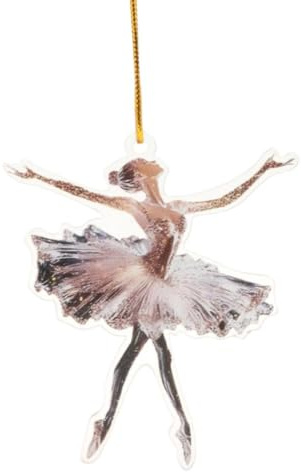 Baoblaze 2D glitzernder Ballerina-Charm-Anhänger, Weihnachtsbaumschmuck, Weihnachtsbaum Ornament Dekorative Christbaumkugel, hängendes Ornament für Hochzeit