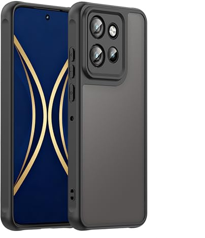 ESHUYI Ultra Thin Matte Case for Motorola Edge 60 Neo/Edge 50 Neo, Military Grade Drop Protection, Frosted Translucent PC Back & Soft TPU Edge Bumper Cover, Black