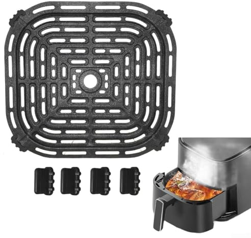 Griglia per friggitrice ad aria, 22,5 x 20,8 cm, griglia di ricambio per friggitrici ad aria da 6 litri, design perforato per una circolazione uniforme dell'aria, lavabile in lavastoviglie, accessorio