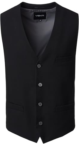 Venti Anzugweste uni Schwarz 54