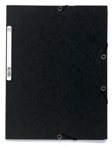 Exacompta - Ref. 55501E - 1 folder with elastic bands - pockets with 3 flaps - in 400 g/m2 glossy card - dimensions 24 x 32 cm for A4 format documents - black color