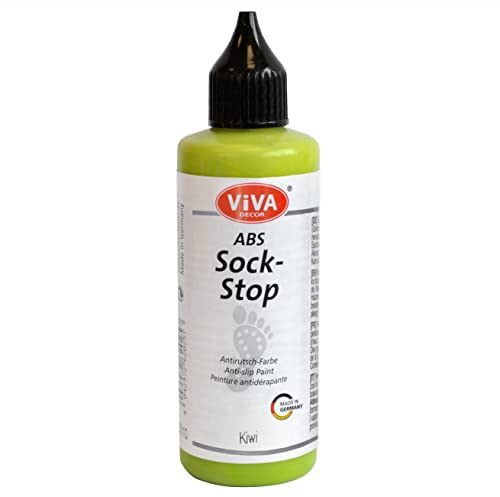 Viva Decor ABS Sock Stop 82 ml - Kiwi - Flüssige Anti-Rutsch-Beschichtung für Socken, vielseitig einsetzbar auf Wolle, Filz, Teppichen und Textilien - Sock Stopper Flüssig für sicheren Halt