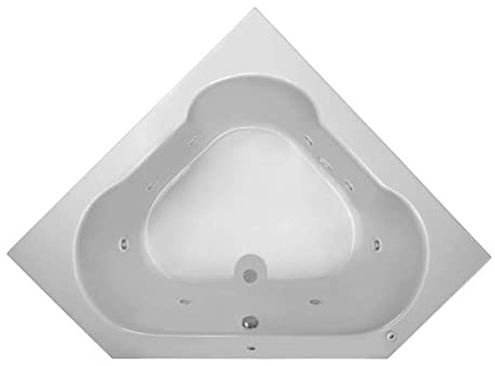 PROFLO PFWPLUSA6060L Grass Valley 60 x 60 Whirlpool Bathtub with 8 Hydro Jets and EasyCare Acrylic - Drop In or Corner Alcove Installation (Left Hand Pump) - White