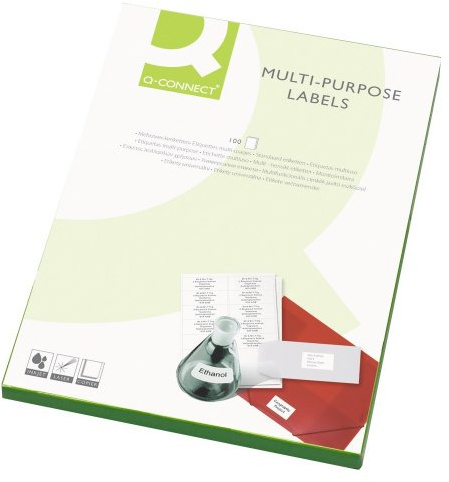 Q-Connect Multipurpose Labels 64x33.9mm 24 Per Sheet White (2400 Pack) KF26071