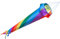 CIM Windsack - Windturbine 150 Rainbow - UV-beständig und wetterfest - Ø35cm, Länge: 150cm - inkl. Kugellagerwirbelclip