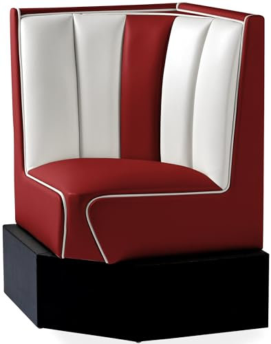Bel Air Bank Dinerbank Eckbank Sitzbank Einrichtung Gastronomie Dinermöbel Lounge (Ruby/White)