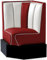 Bel Air Bank Dinerbank Eckbank Sitzbank Einrichtung Gastronomie Dinermöbel Lounge (Ruby/White)