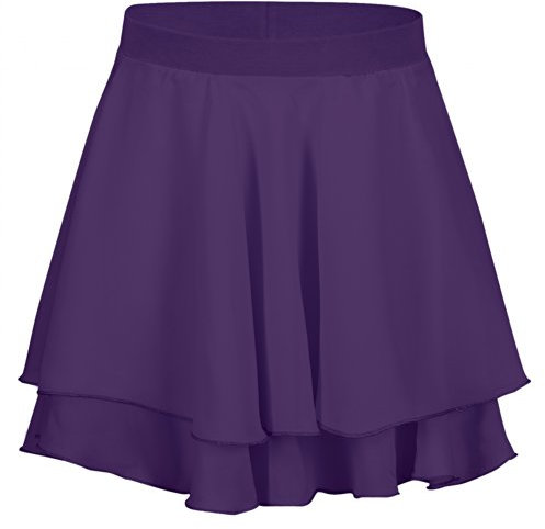 tanzmuster ® Ballettrock Mädchen - Elli - aus Chiffon zum Reinschlüpfen fürs Kinder Ballett in lila, Größe 116/122