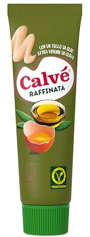 Calvé Maionese Raffinata Extra Vergine, Formato 150 ml, con Aggiunta di Olio Extravergine d'Oliva, Ideale con Carne e Verdure, Senza Glutine, Vegetariano