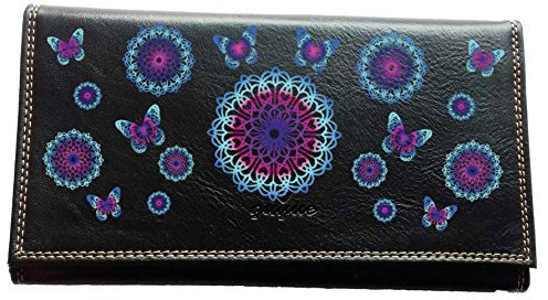 Syl'la Mandala Bleu Porte Compagnon Tout en Un pour Femme Noir