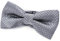 DonDon Edle Kinder Jungen Fliege gebunden und längenverstellbar 9 x 4,5 cm silber grau glänzend mit silbernen Punkten