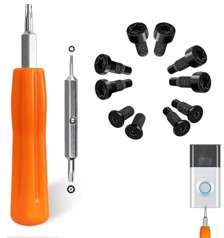 Doorbell Screwdriver Replacement Kit with 10Pcs Spare Screws, Double-Ended T6 & T15, Compatible with R-ng 2nd Generation, Doorbell 2 / pro Doorbell 3 Doorbell 4 and Pro & Elite & Battery Change