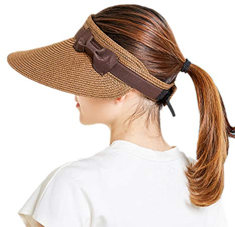 Demarkt Sonnenschild Visor Damen Visier Strand Stroh Sonnenhut Visoren Hüte Outdoor Sport Strohhut