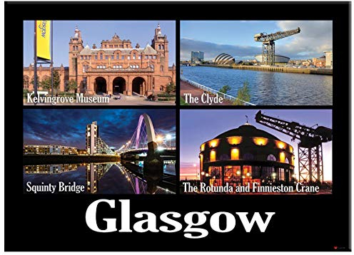 Glasgow Stadt Clyde Landschaft Metallischer Kühlschrankmagnet