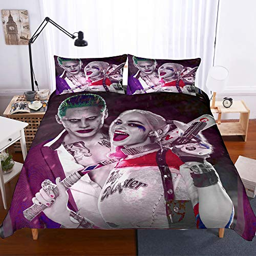 ZZALL 3 Teiliges Bettwäsche Sets Anime Drucken Bettdecke Set Halloween Weihnachten Bettbezug Sets Mikrofaser Baumwolle Bequem Weich Bettbezug Kissenbezug (Style #08,135 * 200cm)