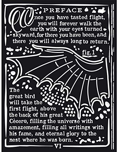 STAMPERIA INTERNATIONAL, KFT KSAT16 Stamperia Schablone, Sir Vagabond – Flügel, verschieden, 15 x 20 cm