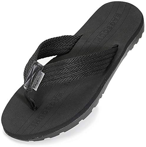 Chanclas para Mujer Hombre Flip Flops Sandalias Verano Zapatillas Zapatos de Playa Piscina de Interior o Al Aire Libre, Negro Puro, 40 EU