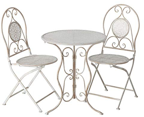 condecoro Gartenset Möbelset Metall Gartengarnitur Tisch und 2 Stühle