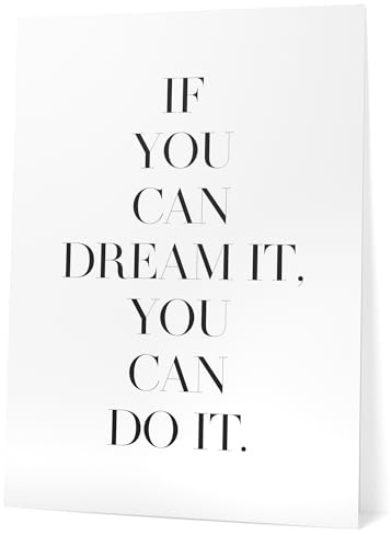 Papierschmiede® Bilder Home XXL Kunstdruck 40x60 cm Spruch Poster Zuhause Schrift Bild Wanddeko in schwarz weiß, Sprüche für Wohnzimmer Büro Küche, Dream and Do it