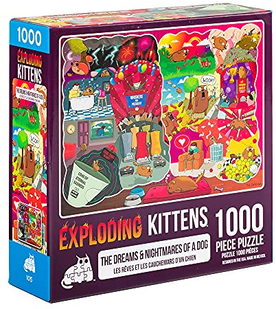 Exploding Kittens Jigsaw Puzzles for Adults -The Dreams & Nightmares of a Dog - 1000 Piece Jigsaw Puzzles for Family Fun & Game Night