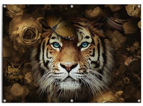 REINDERS Gartendeko, Tiger, Garten, Bilder, Wanddeko, Room Decor, Leinwand, Braun, 100 x 140