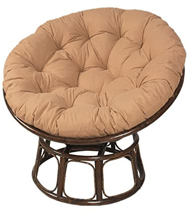 Treer Cuscino Rotondo per Poltrona Cuscino per Poltrona Sospeso Esterno Giardino, Lavabile Cuscino per Sedia Sospesa per Altalena da Esterno di Grandi Dimensioni (50x50cm,Cachi)