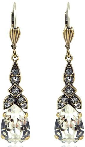 Jugendstil Ohrhänger Gold Kristalle goldene Ohrringe NOBEL SCHMUCK