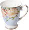Taza de porcelana, taza de café de cerámica grande, taza de té con asa, diseño floral, taza de té de la tarde taza de capuchino europea, para el hogar y la oficina, aprox. 300 ml, regalo para mujeres