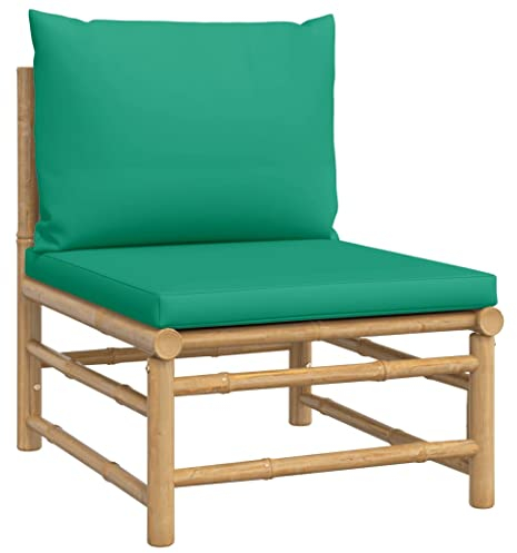 vidaXL Canapé Central de Jardin avec Coussins Vert Bambou