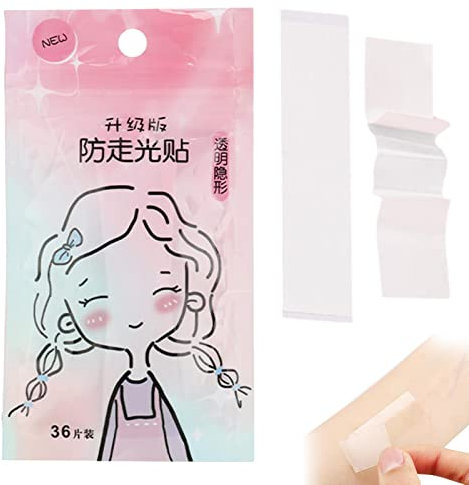 Generisch Nastro biadesivo in tessuto, 36 pezzi, nastro adesivo invisibile in tessuto, senza traccia, trasparente, antiscivolo, resistente al sudore, per camicie con scollo basso