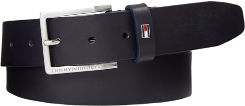 Tommy Hilfiger Herren Gürtel Oliver 3.5 Ledergürtel, Mehrfarbig (Space Blue), 90