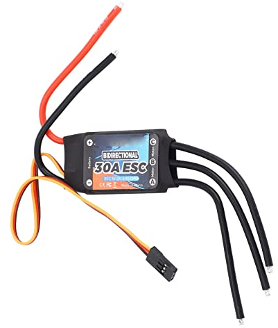 30A Brushless Bi-Directional Controller, ESC Electric Speed Controller, Schwarz, 5V 2A ESC Output für RC Boote Unterwasserpropeller