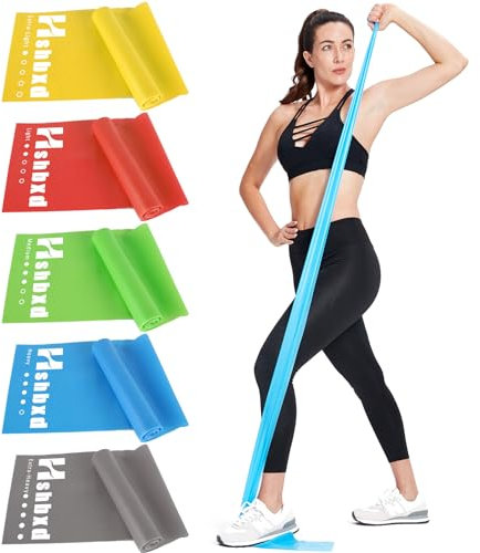 Resistance Bands for Working Out Women and Men, Physical Therapy Bands, Latex Free Elastic and Exercise Bands Set for Stretching, Suitable for Rehab, Yoga, Pilates, Gym, Home Exercise (Five Colors)