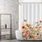 MIRRORANG Rideau de Douche Fleur Orange, Ensembles de Rideaux de Salle de Bain en Polyester résistant aux moisissures avec Crochets pour la décoration de la Salle de Bain,92x183cm