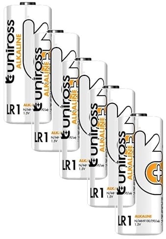 Uniross - Pack de 5 pilas alcalinas LR1, LR01, E90, 2/3AA - MN 9100 - N - UM5, 1,5 V
