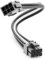 deleyCON 6 Pin PCI Express Scheda Grafica GPU Cavo di Alimentazione Cavo di Estensione 30 cm - 18 AWG PSU PC Computer Nylon Cavi di Corrente Spina a Presa - Nero Bianco