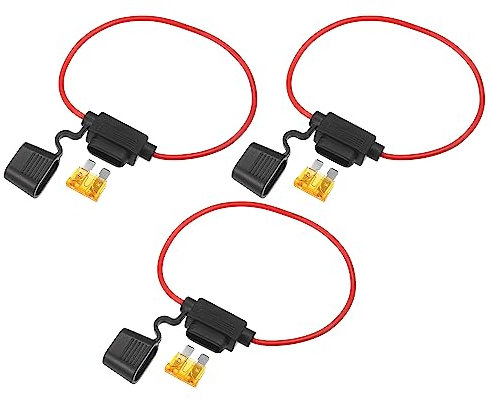 QUARKZMAN 3 Satz DC 12V 16AWG ATC Sicherungshalter mit 5A Standard-Sicherung