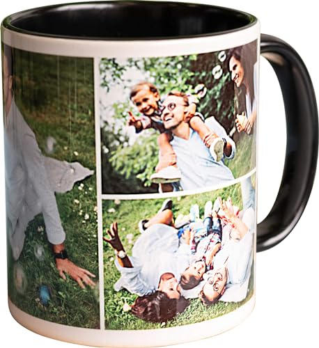 Smartphoto Mug personnalisé avec photo - Pour hommes et femmes - Idée de cadeau pour le mariage, l'anniversaire, future maman naissance, la fête et la Saint-Valentin - Ceramique - Noir