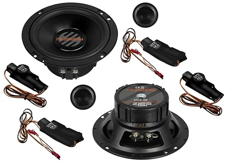 Musway ML6.2E – 16,5 cm 2 voies Système combiné | Enceintes encastrables pour voiture avec tweeter 25 mm et membrane en aluminium | 1 paire