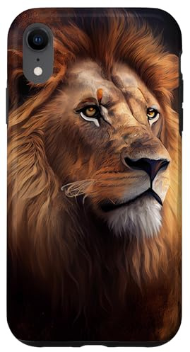 Löwen-Illustrationsgrafik Hülle für iPhone XR