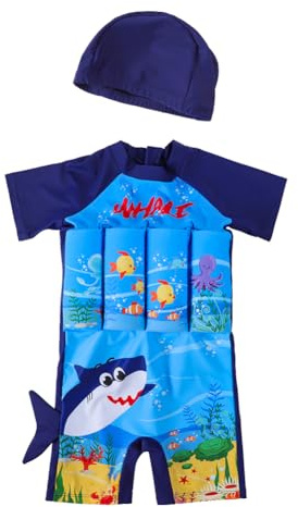 Kid Buoyancy Swimming Swimsuit Boy Girl One Piece Floatation Short Suit Cartoon Swimwear