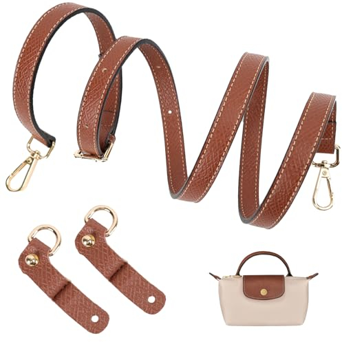Schultergurt für Longchamp Tasche Damen, Verstellbarer Schulterriemen für Taschen, Leder Riemen Tragegurte für Longchamp Mini Bag Straps,Taschengurt Gurt Verlängerung (Breite des Schultergurtes 1,4cm)