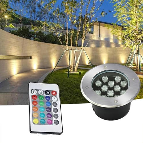Faretti Da Terra A LED Per Esterni - Con Telecomando, Faretti Da Pavimento Con Cambio Colore RGB, Faretti Da Pavimento A LED Con Luminosità Regolabile E Impermeabili IP67, Per Giardini, Gazebo(6W(110-