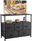 DUMOS Kommode mit Schubladen - kommoden & Sideboards für Schlafzimmer Geeignet, Komodenschrank mit 5 Schubladen, TV-Schrank mit Stabilem Stahlrahmen, Ideal für Schlafzimmer, Wohnzimmer (Schwarz)