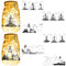 CREATCABIN 6PCS Silhouettes Decor Mason Jar Cutouts Lighthouse Scrapbook Embellishment Waterproof PVC Lamp Film for Christmas New Year Wall Windows Frosted Glass Lantern Jar Decoration 3.5x7.9in