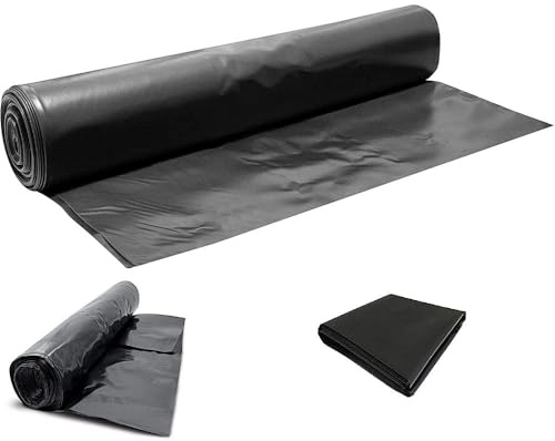 Heavy Duty Dust Sheet Greenhouse Cover Plastic Polythene Sheeting | 4m Wide 500G | Black (10m x 4m)
